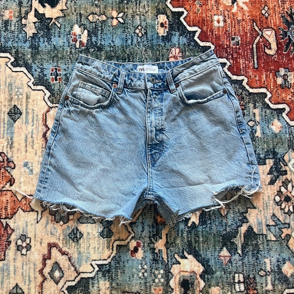 Zara High Rise Jean Shorts 6